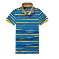 T-shirt rayé à col en coton Polo T-shirt rayé à col Polo pour homme